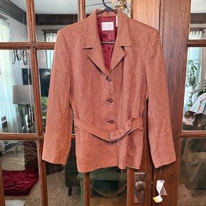 Russ Women's Brown Belted Trench Coat Size 8 Medium